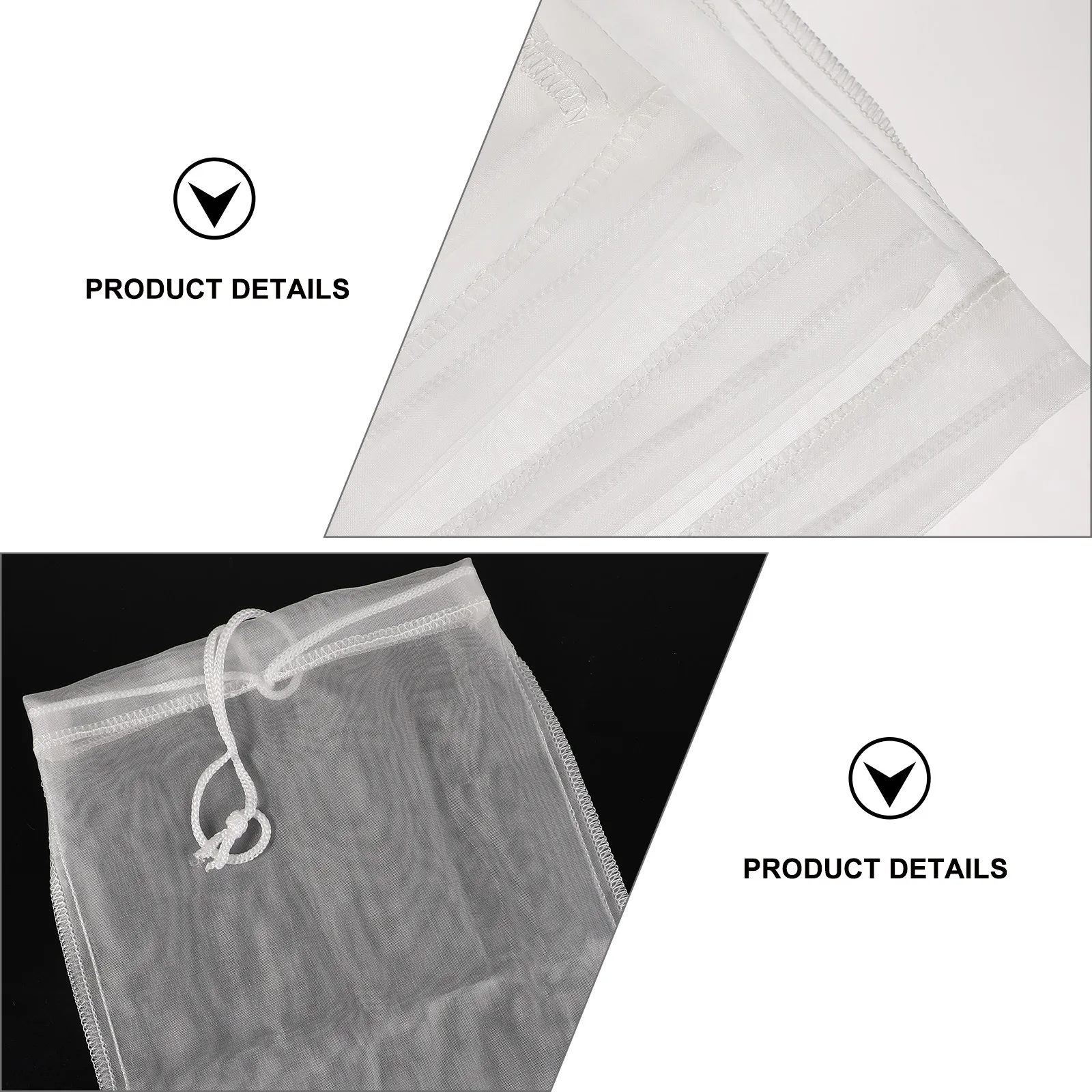 Bolsa de filtro de malla fina, colador portátil con cordón para leche de almendras, coco, ghee, zumo de frutas, reutilizable, lavable, para filtrar alimentos, 4 Uds.