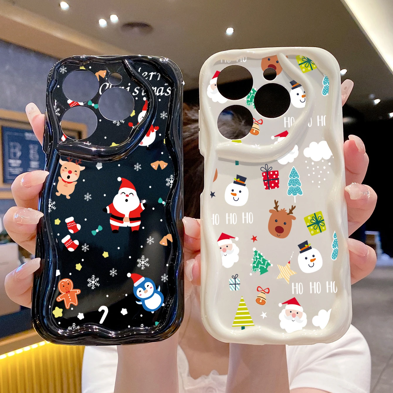 Совместим с Infinix Note 40 30 12 Pro Hot 40 40i 30i 20S 20i 12i Рождественский чехол Санта-Клауса Naiyou Cover