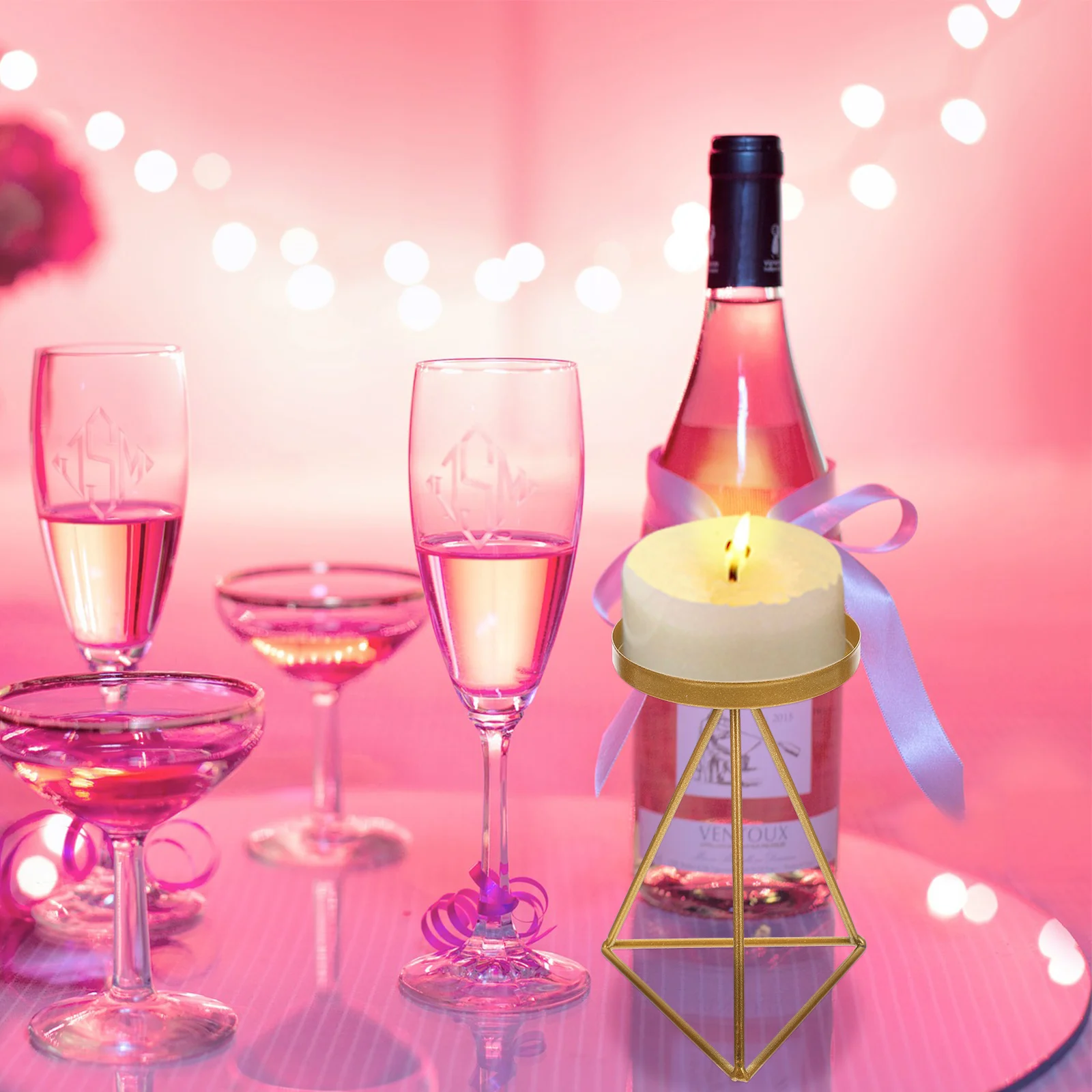 

Tetrahedron Holder Iron Geometric Candlestick For Home Decor Tabletop Decoration Nordic Desktop Ornament