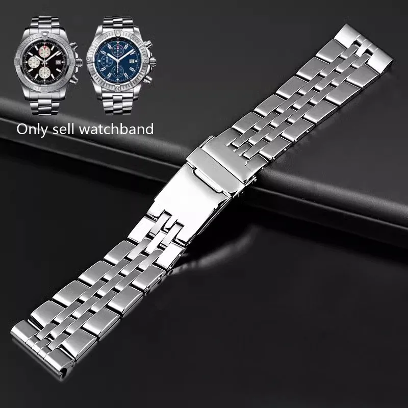 

Solid Stainless steel watchband for Breitling A49350 AB042011 wrist band 20mm 22mm 24mm Silver metal strap men's bracelet