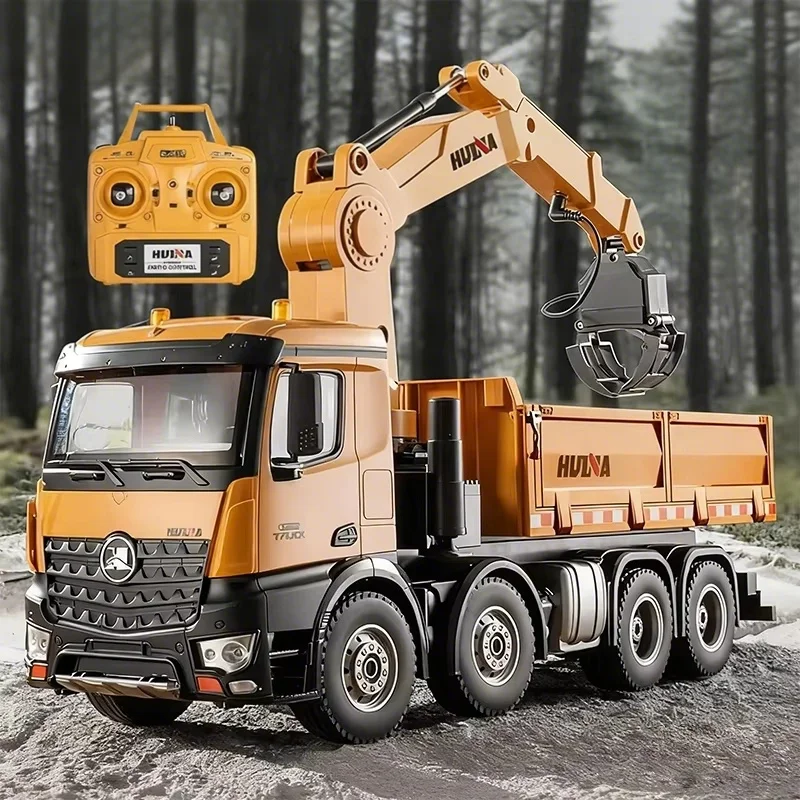 

Huina 1538 RC Dump Truck 1:14 26CH Alloy Remote Control Grabing Wood Crane Construction Engineering Vehicle Model Christmas Gift