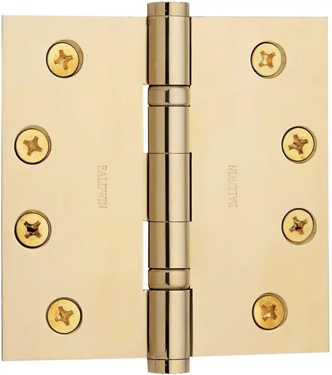 Baldwin 1041003I Square Ball Bearing Mortise Hinge, Lifetime Brass