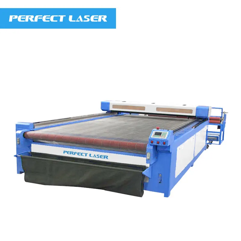 Perfect Laser 90W 130W 150W CO2 Laser Textile Cloth Fabric Leather Engraving And Garment Cutting Machine With Auto Feeding