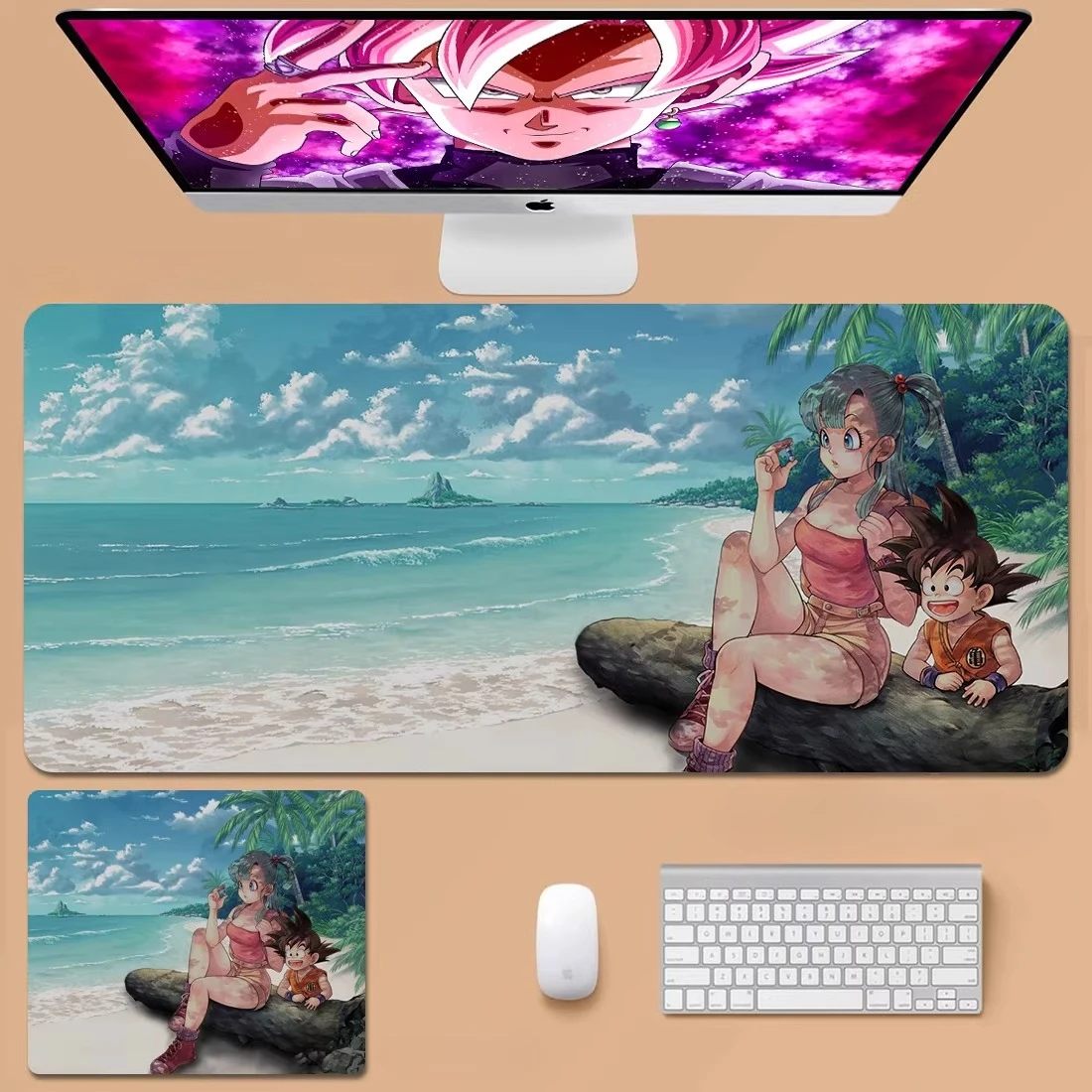 Hochauflösender Druck Dragon Ball Anime-Zubehör Son Goku Mauspad Vegeta Bulma Broly Übergroßes Tastaturpad Bürotischunterlage
