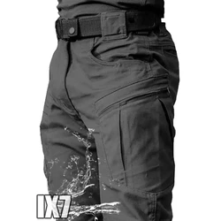 Mens Waterproof Cargo Pants Elastic Multiple Pocket SWAT Combat Trousers Outdoor Joggers Pant Tactical Hiking Hunting Pants Men