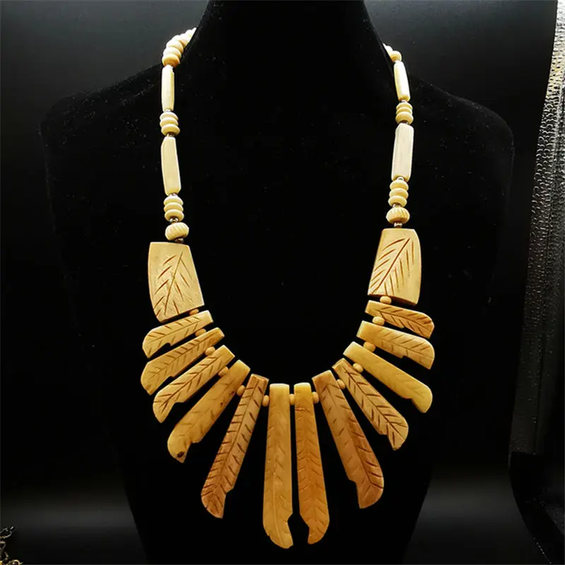 Tibetan Ethnic Necklace Colorful Yak Bone Multi Squares Necklaces TNL206