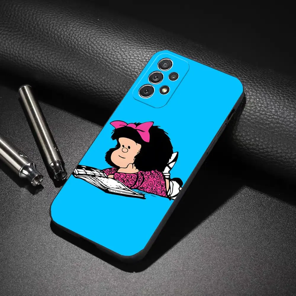 MINISO-Hot M-Mafalda Girl Phone Case For Samsung Galaxy A31 A33 A52 A13 A02 A40 S24 S23 S22 Back Cover