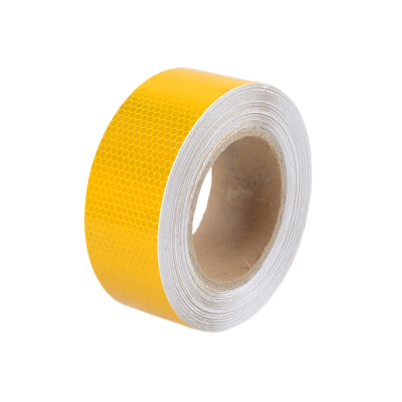 5CMx25M Honeycomb Yellow Reflective Safety Tapes Adhesive Warning Road Reflectors Stickers Waterproof Reflect Film For Vehicles