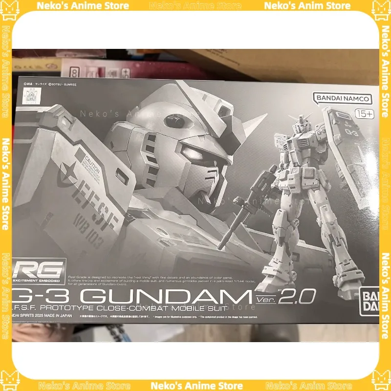 PB 【Disponibile】 BANDAI RG 1/144 G-3 Gundam Ver.2.0 Kit modello Action Figure Modello anime Giocattoli alla moda Bambola da tavolo Regalo da collezione