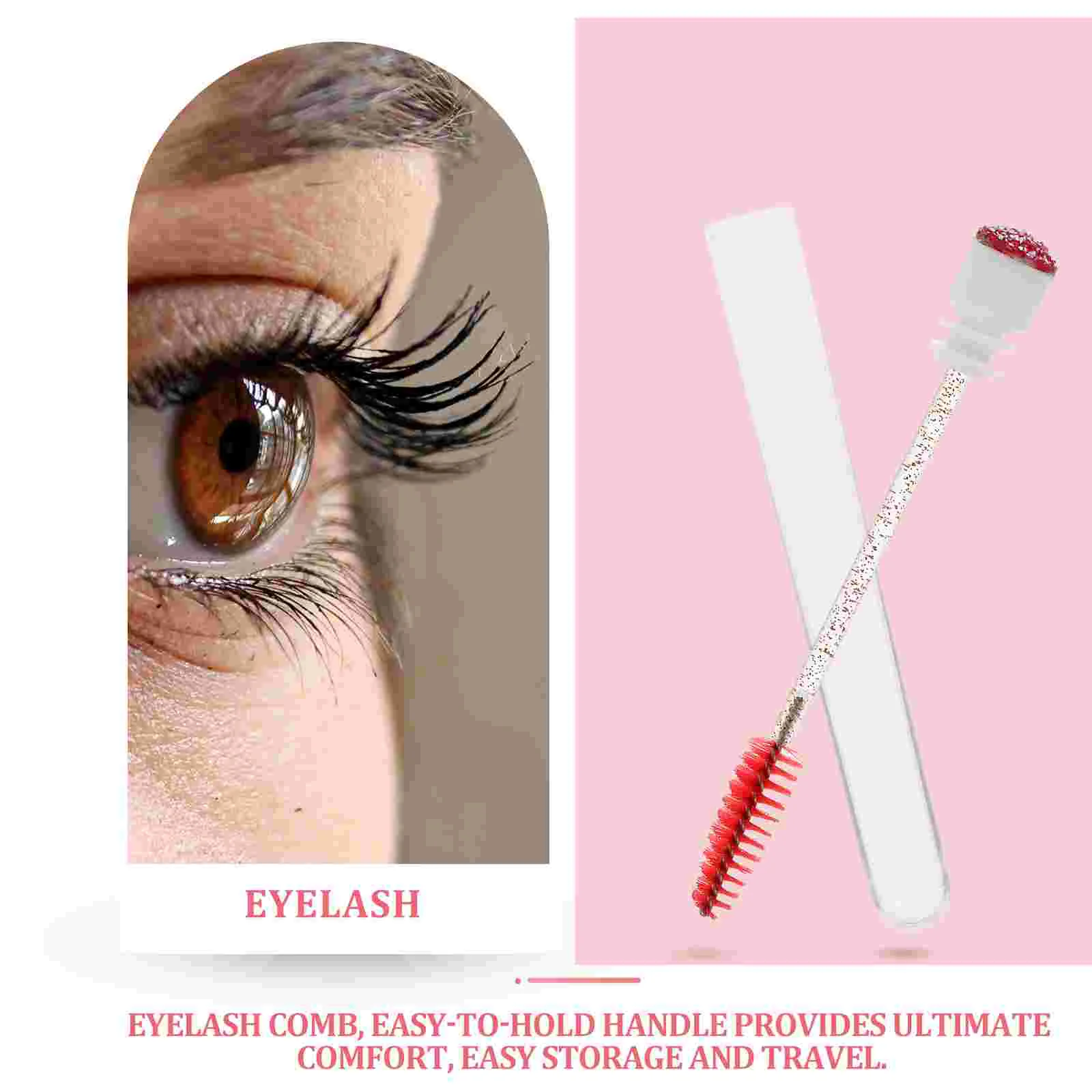 10 Pcs Diamond Mascara Brush Eyebrow Lash Comb Applicator Eyelash Tube Plastic Wands