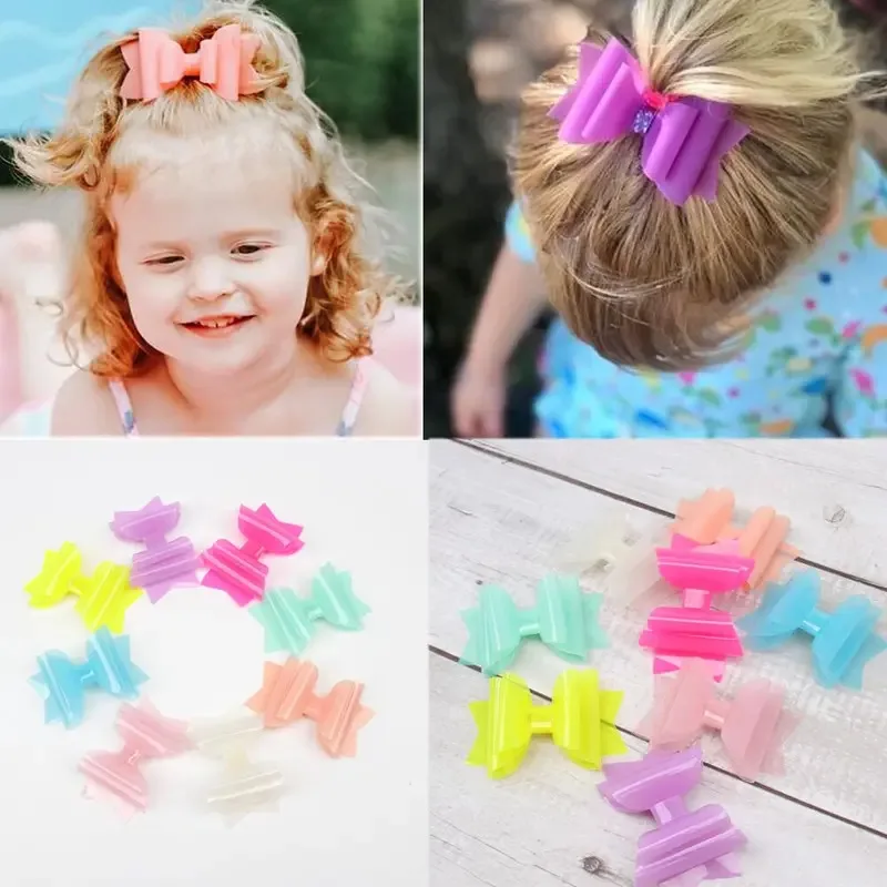 

8pcs/Lot Waterproof Hairgrips Jelly Bows Hairbows Hairpins Dance Party Hair Clip Swimming Pool Bows Hair Accessories