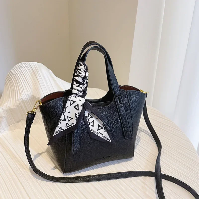 

2025newPremiumWomen's LitchiGrain Leather Bucket Bag: Convertible Crossbody & Shoulder Purse for Work, Daily & Stylish Outings