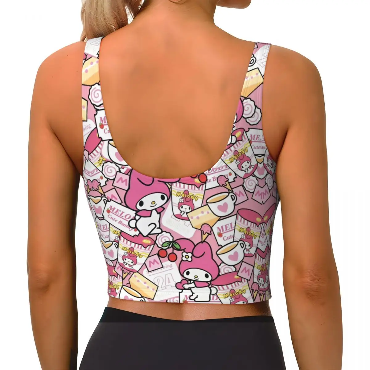 Sanrio Character High Impact Sports Bra for Women Exercise Bra Tank Tops Sport Bras Push up