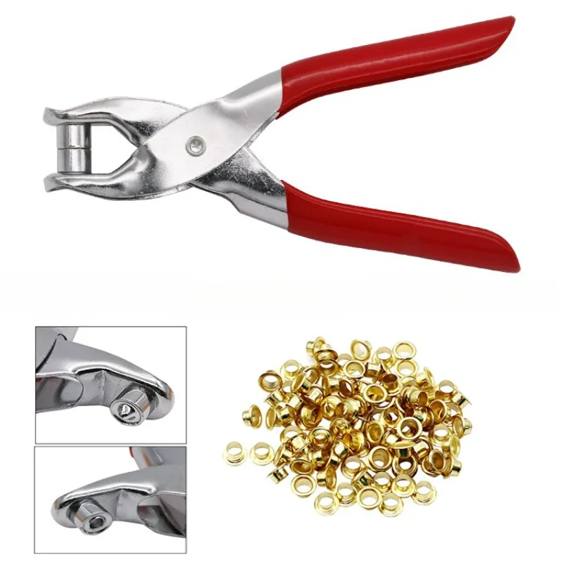 4mm Eyelet Setter Puncher Leather Belt Hole Plier Buckle Fixation Sewing Tool Watchband Strap Household Leathercraft Accessories