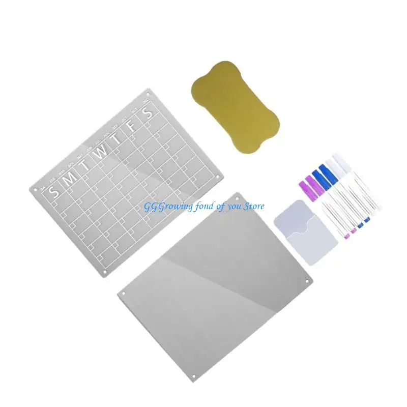 H9EB مخطط تقويم الثلاجة لقائمة تسوق البقالة ومخطط وجبات المطبخ