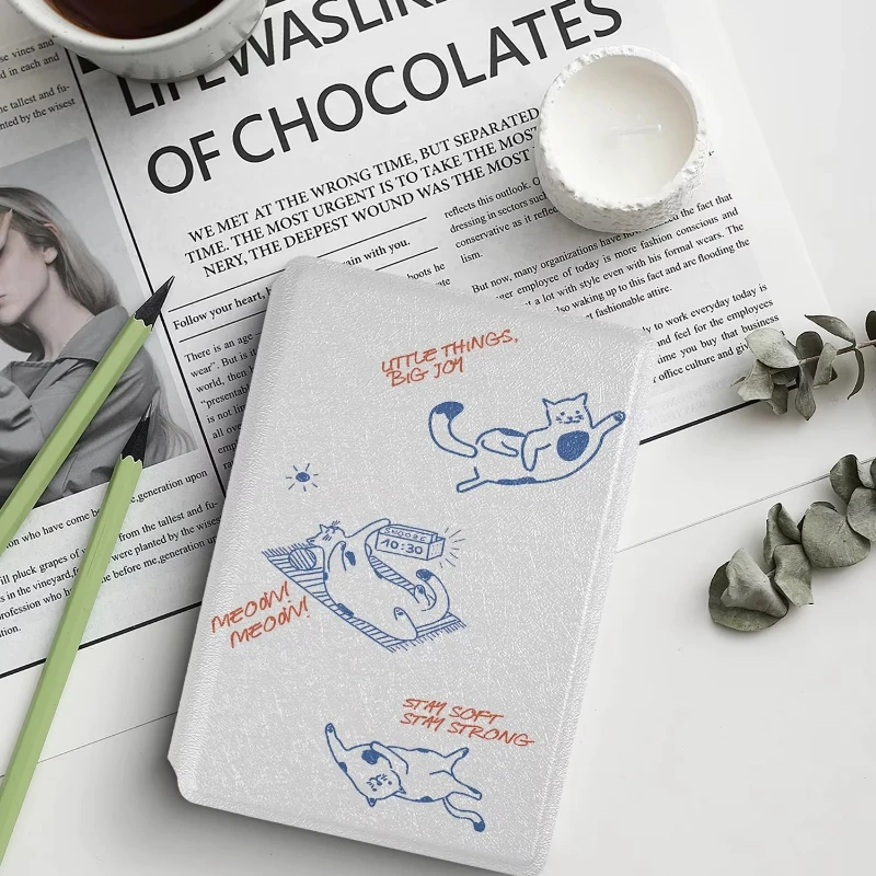 XTEINK X4Pro E‑Reader Cases Protective Folio Case Cover Cats Dogs Pattern Magnetic Case Auto Sleep Wake‑Up Precise Cutouts