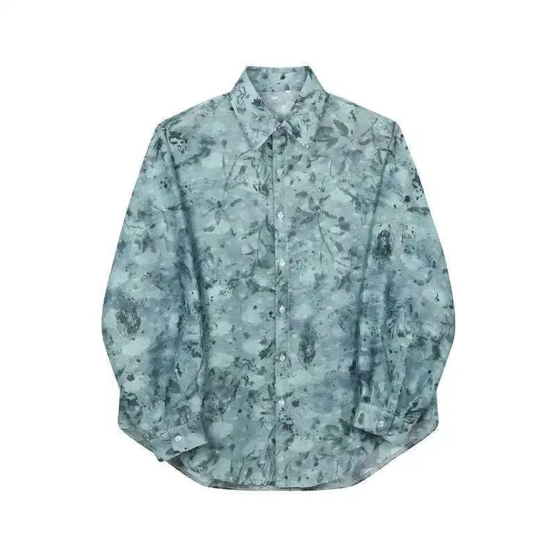 LUZHEN Shirts Stylish 2026 Loose Men's Long Sleeve New Original Design Floral Printing Tops Korean Reviews Many Clothes JY8272