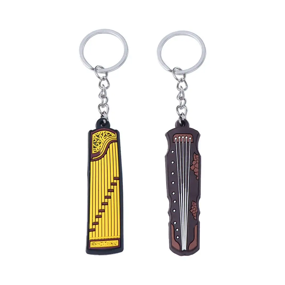 Ornament Saxophone Silicone Piano Bag Jewelry Musical Instrument Pendant Guitar Key Rings Guitar Keyring Holder Guitar Keychain