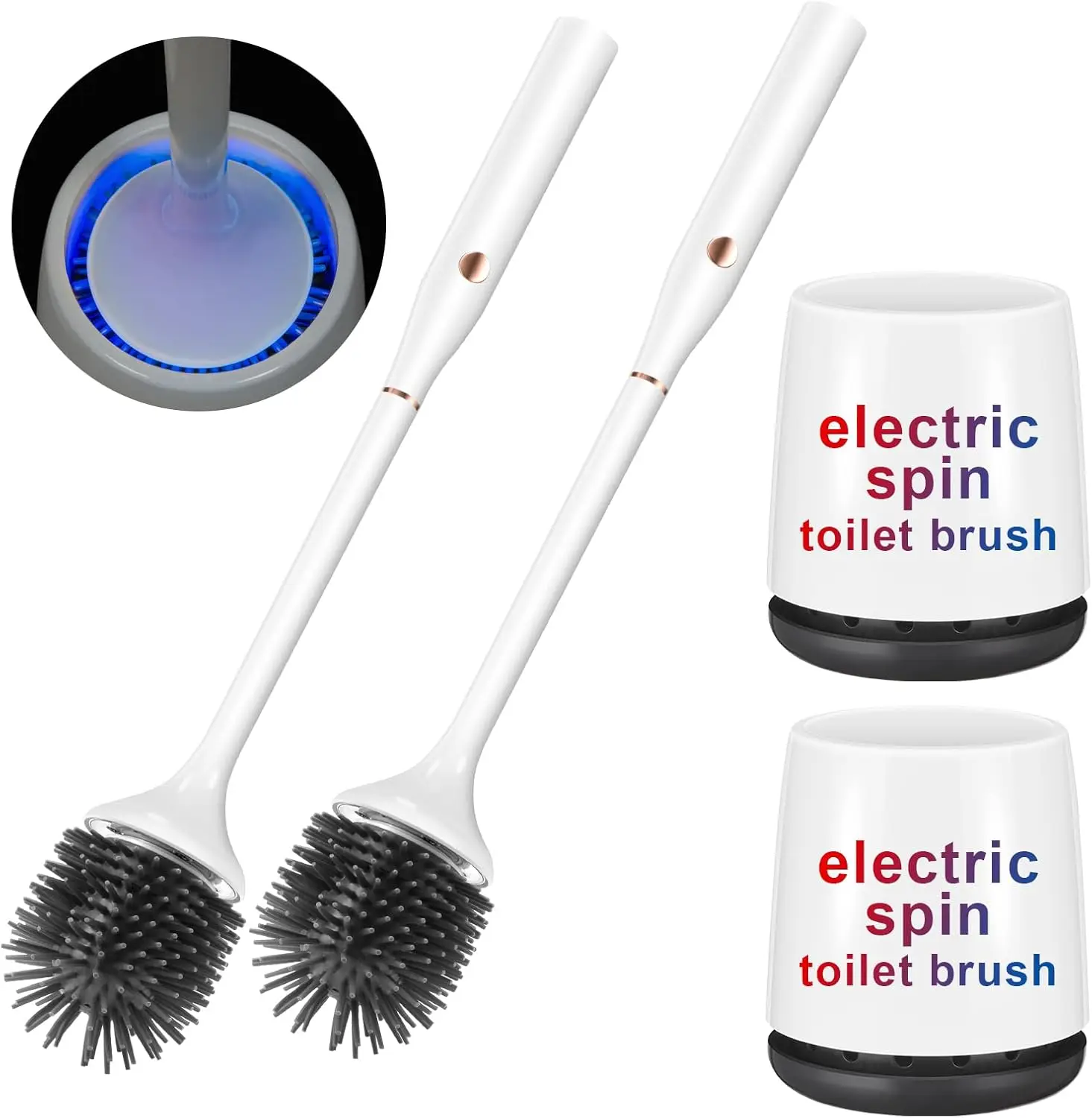 

Electric Toilet Bowl Brush,Silicone Toilet Brush,Toilet Bowl Brush and Holder Set with Ventilated