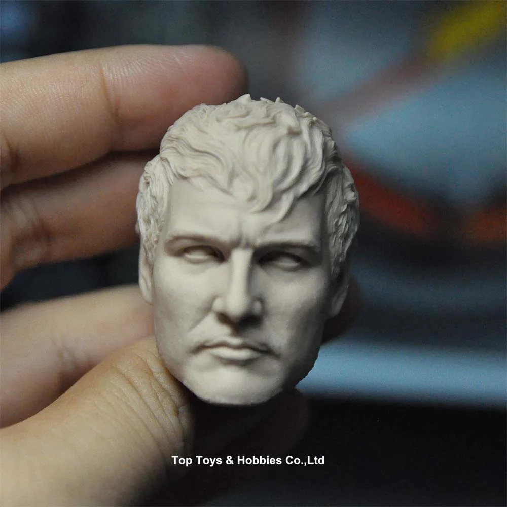 

Unpainted 1/6 Male Head Sculpt Pedro Pascal Head Carving Model Fit 12'' Male Soldier Action Figure Body