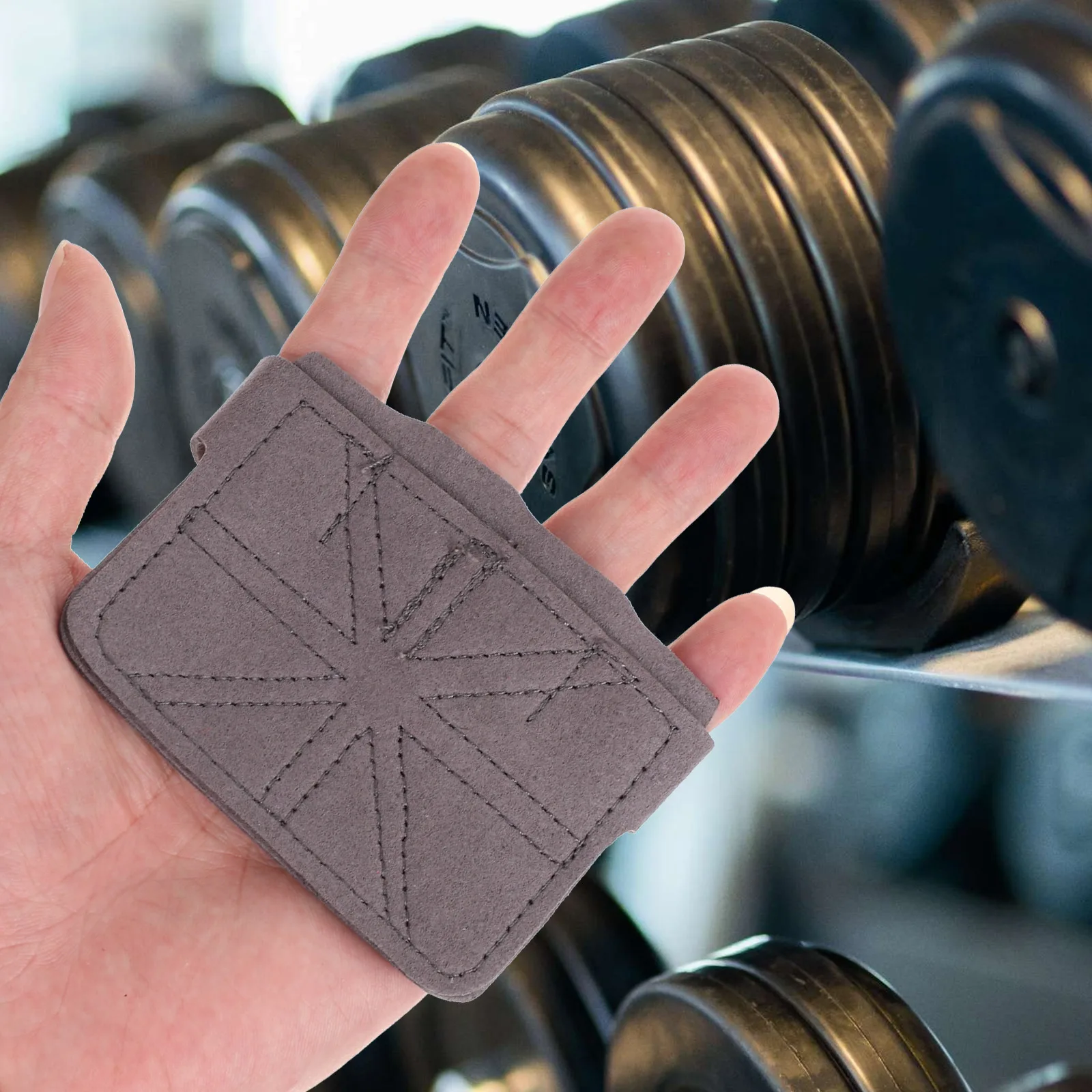 

Premium Cowhide Weightlifting Gloves Grey Microfiber Palm Protector Lifting Grips Non Slip Gym Workout Fitness Training