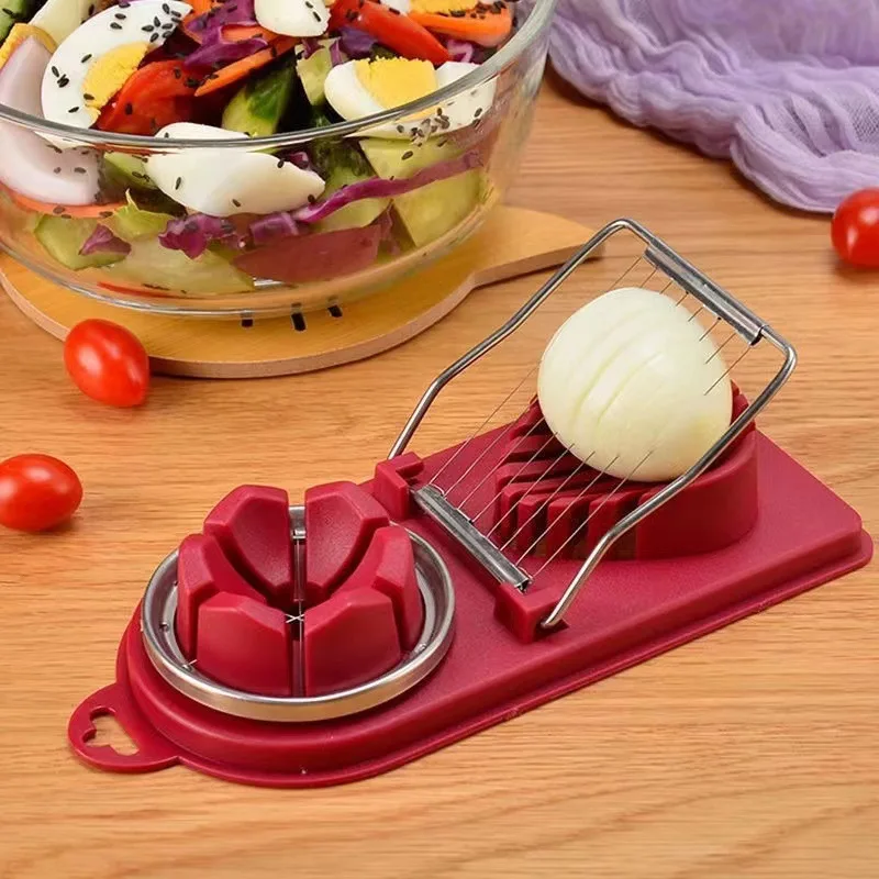 Multifunctional Egg Cutter Stainless Steel Egg Slicer Sectioner Cutter Mold Flower-Shape Luncheon Meat Cutter Kitchen Gadgets