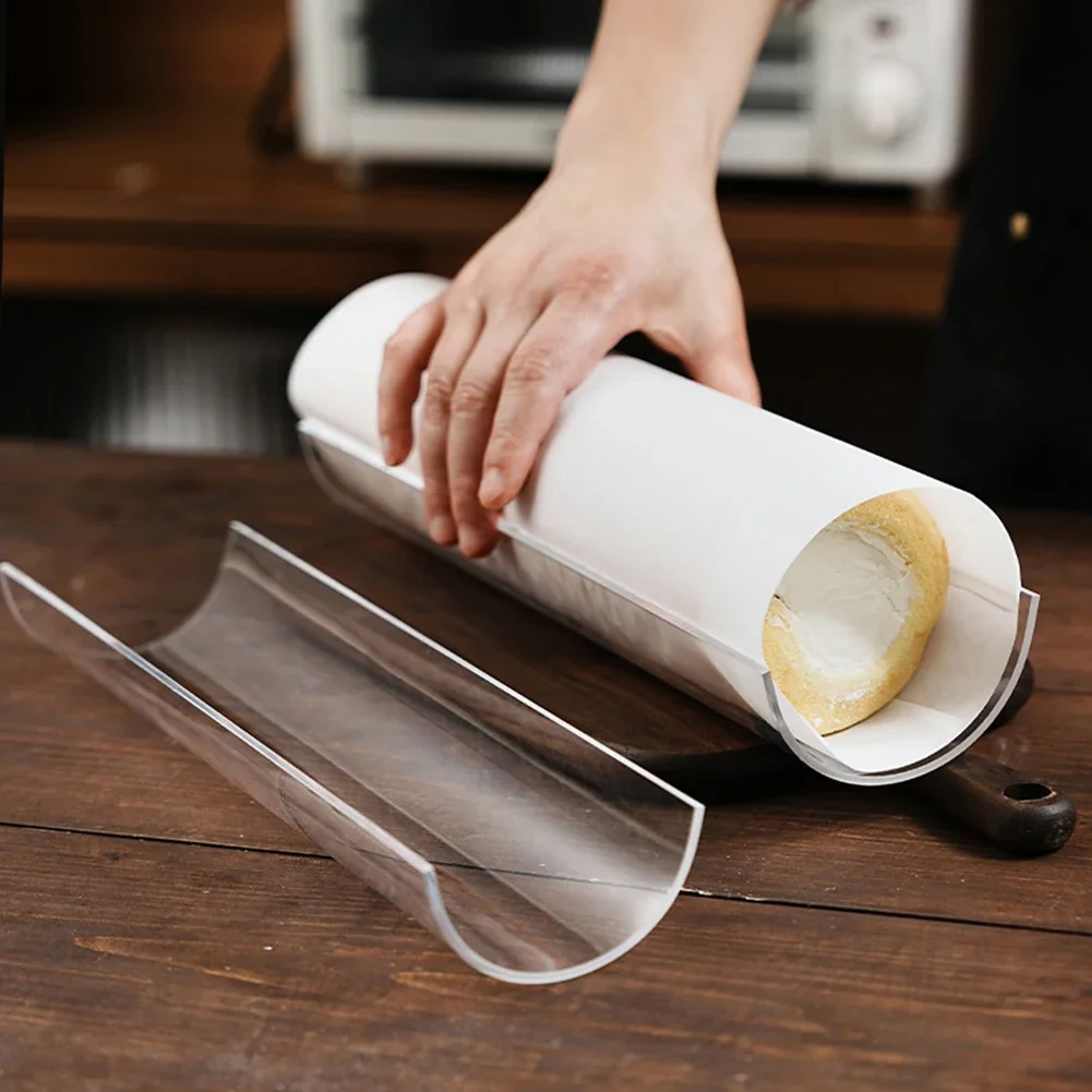 Thickening 30CM Cake Roll Shaping Insert Mold U-shaped Acrylic Transparent Retainer Semicircle Pastry Baking Kitchen Tool