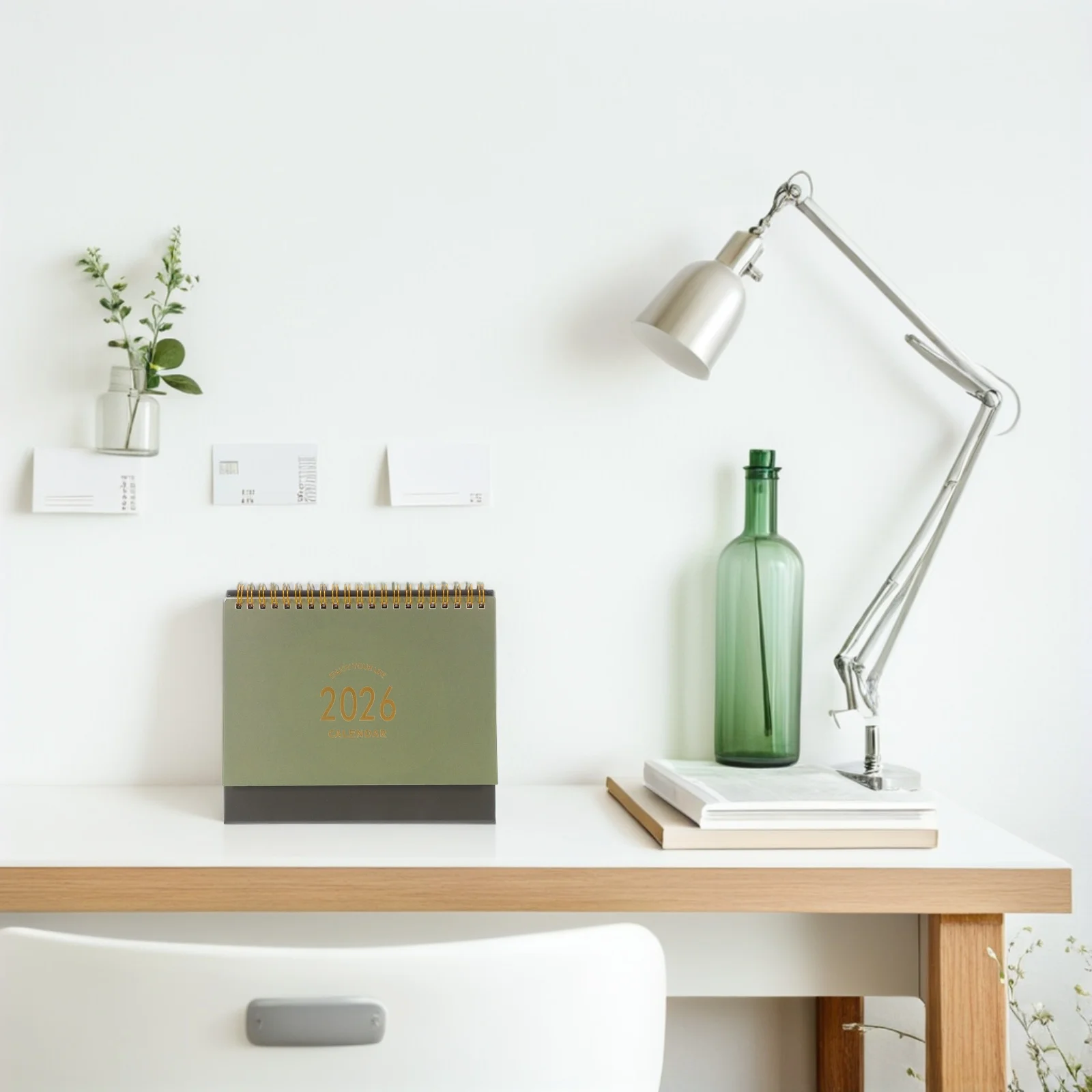 

2025-2026 Standing Desk Thick Paper Compact Desktop Calendar Wall Hanging Office Planner Foldable Modern Design Mini Table