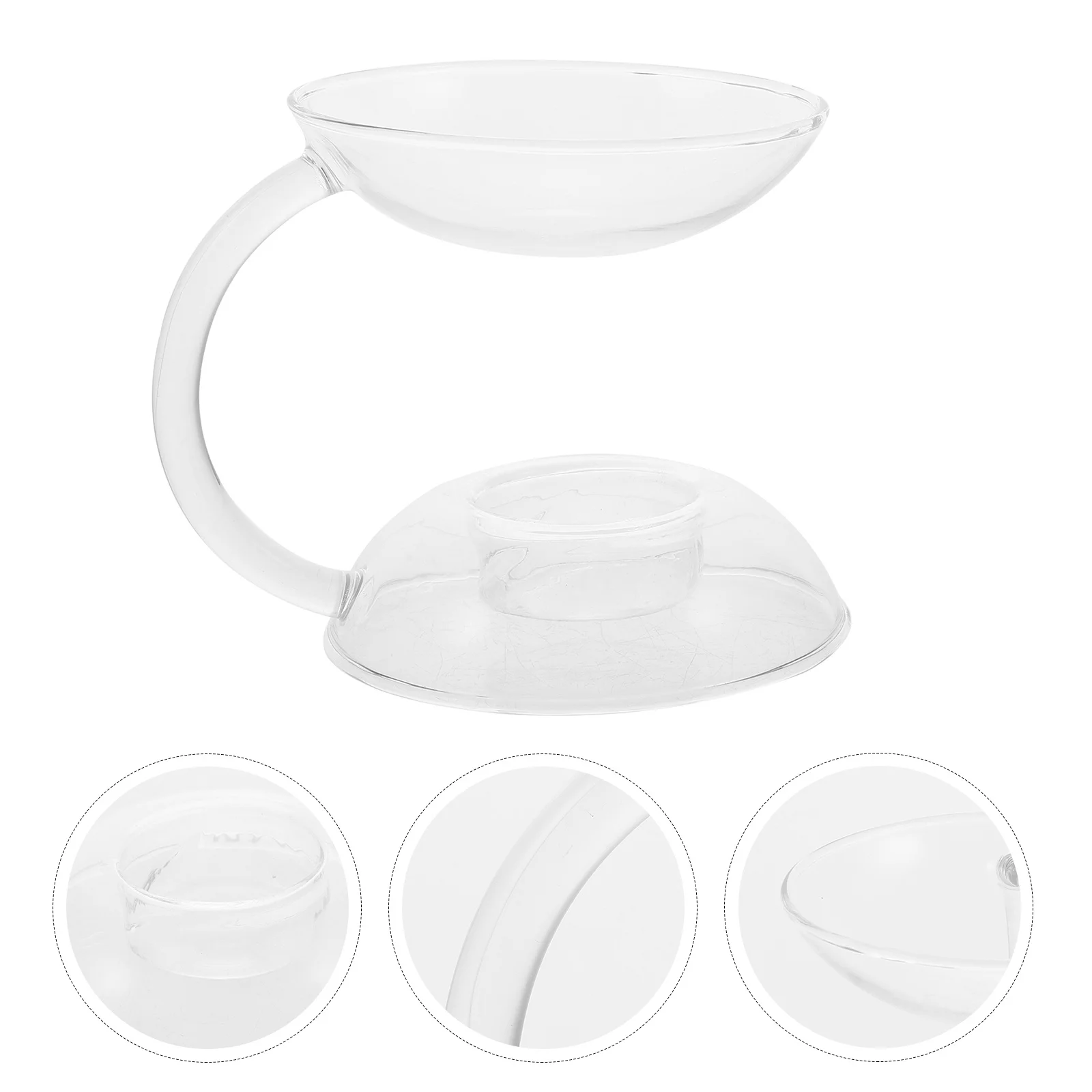 حامل زجاجي على سطح الطاولة، موقد الزيوت العطرية، شمعدان زجاجي شفاف، حامل ديكور لغرفة المعيشة المنزلية #6