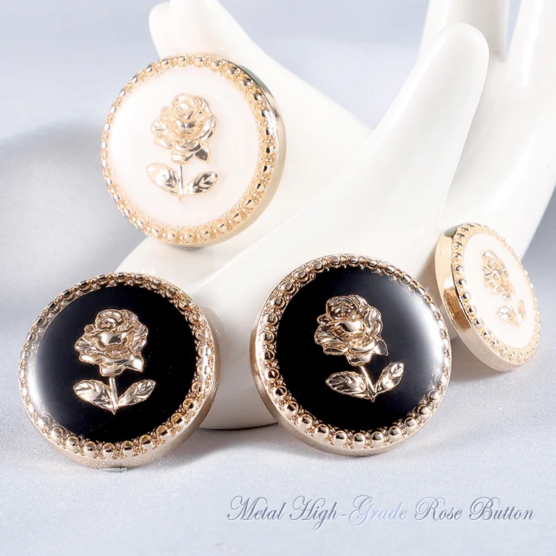 10 قطعة أزرار عطر صغيرة الراقية الكشمير خمر معطف عالي الجودة المرأة أزرار البلوز سترة الذهب بيبلوم أزرار معدنية #2