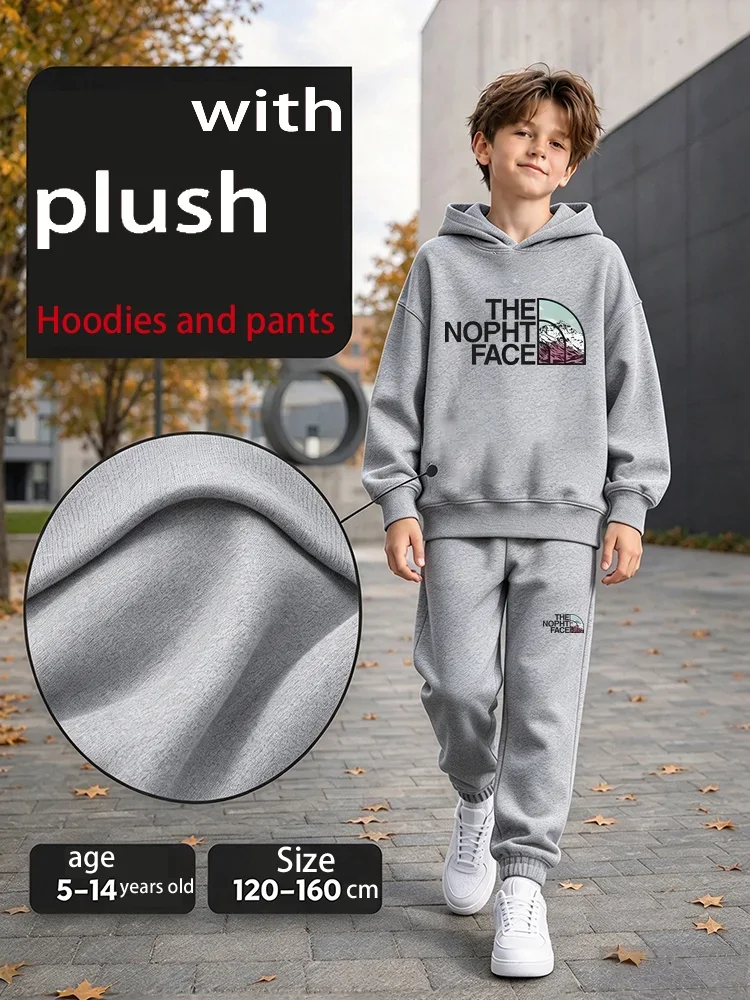 Spring Autumn New Fashion Kids Tracksuits 4-15 Years Boys and Girls Casual Sports Hoodie Tops+pants 2pcs Sets Children Clothes