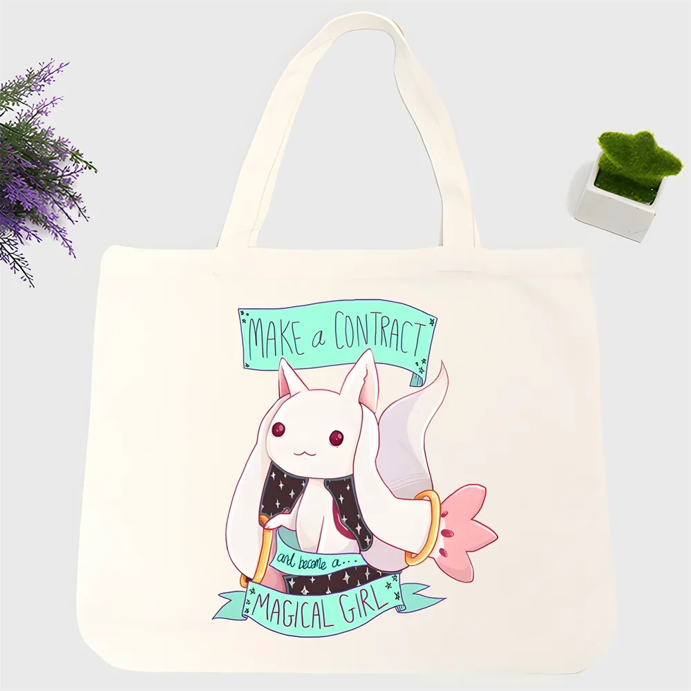 Puella Magi Madoka Magical Kaname Madoka أنيمي Magi Akemi Homura Miki Tomoe Mami Sakura تصميم حقائب كتف من القماش كبيرة