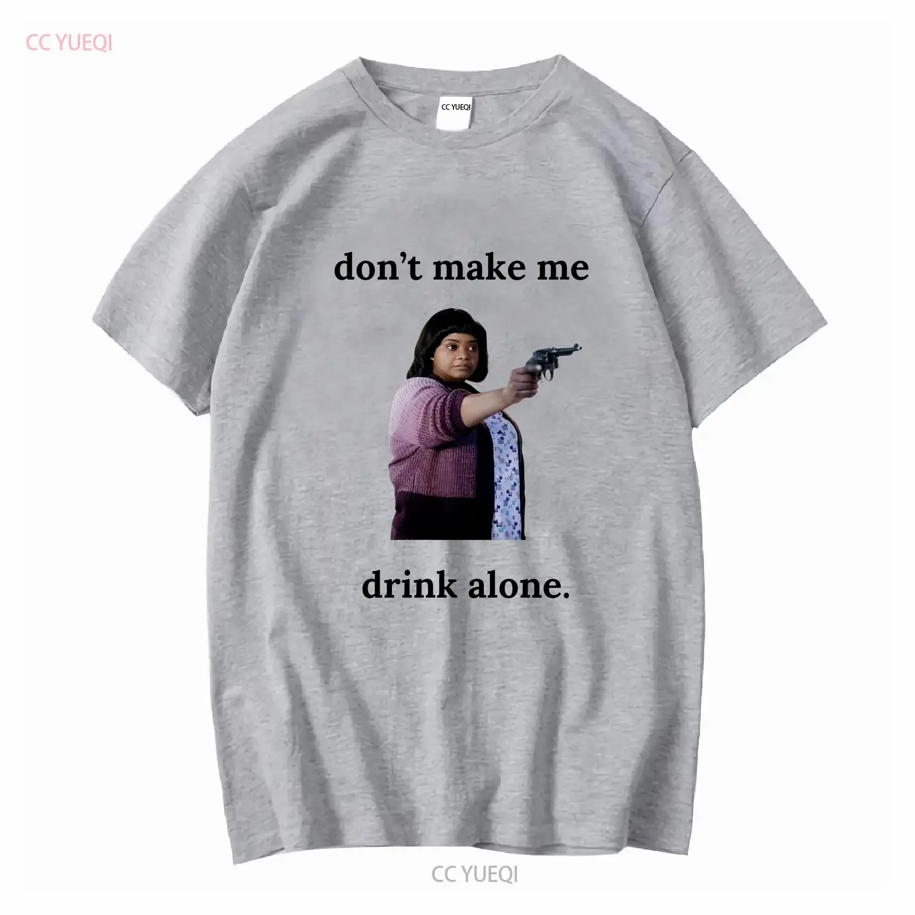 قميص مضحك ما Movie Don T Make Me Drink Alone قميص عتيق مغسول وممتد ملابس الشارع مريحة ومسامية كاجوال ناعمة #3