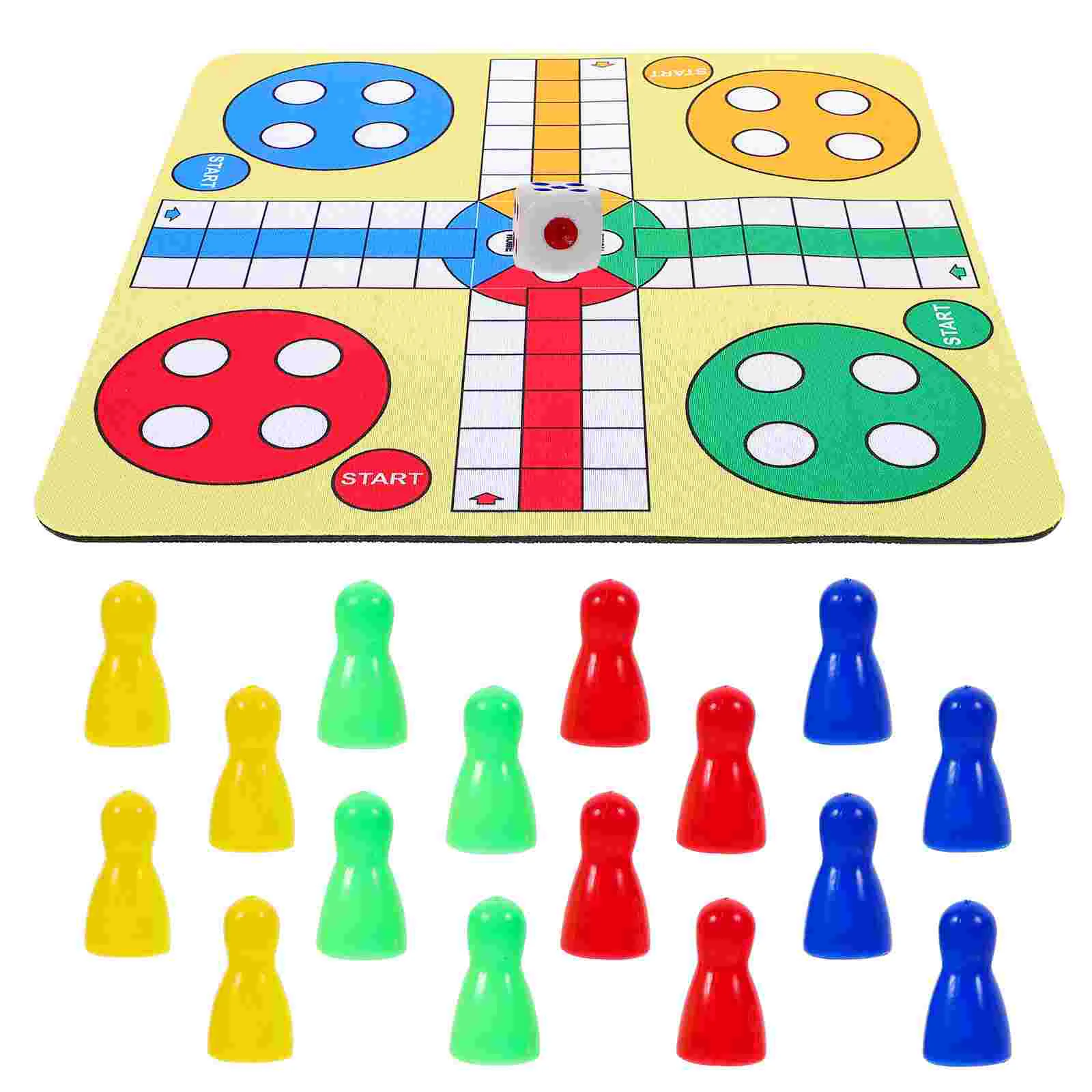 

Ludo Chess Set Travel Board Game Vulcanized Rubber Cloth Airplane Flight Portable