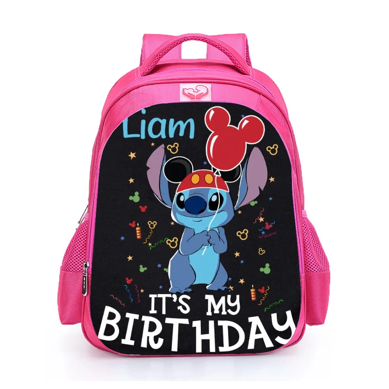 MINISO Cartoon Lilo & Stitch zaino Software rosa zainetto per bambini ortopedico Mochila Anime