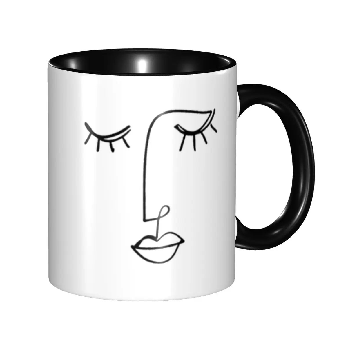 DIY One Line Face Art Ceramic Mugs Customized Pablo Picasso Coffee Cup Creative Gift
