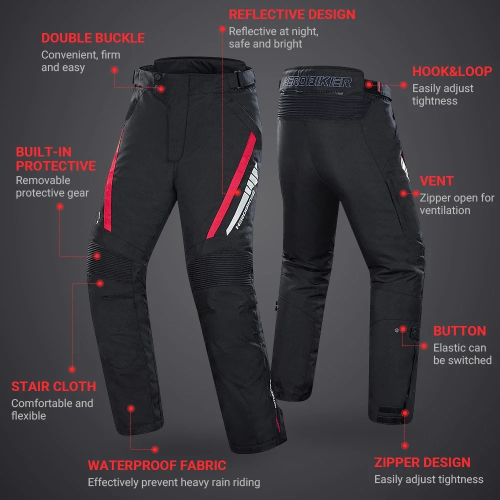 

Waterproof Biker Pants Anti-wrestling Men's Rally Pants Four Seasons Breathable Biker Pants M-3XL