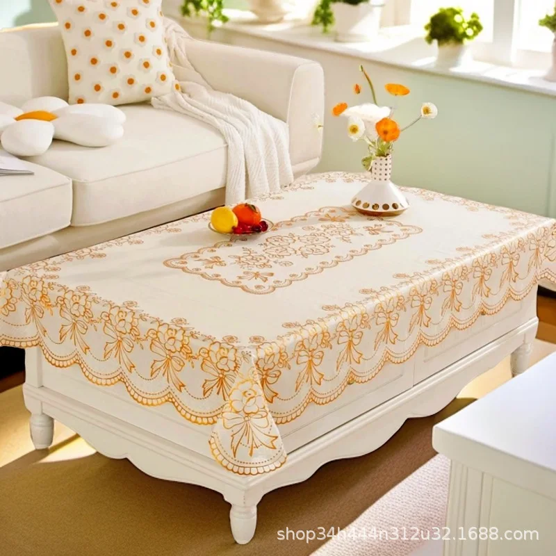 

Gold-embossed PVC Tea Table Cloth Waterproof Scald Oil Resistant Household Washable Tablecloth Household Tea Tablea Coffee Mat