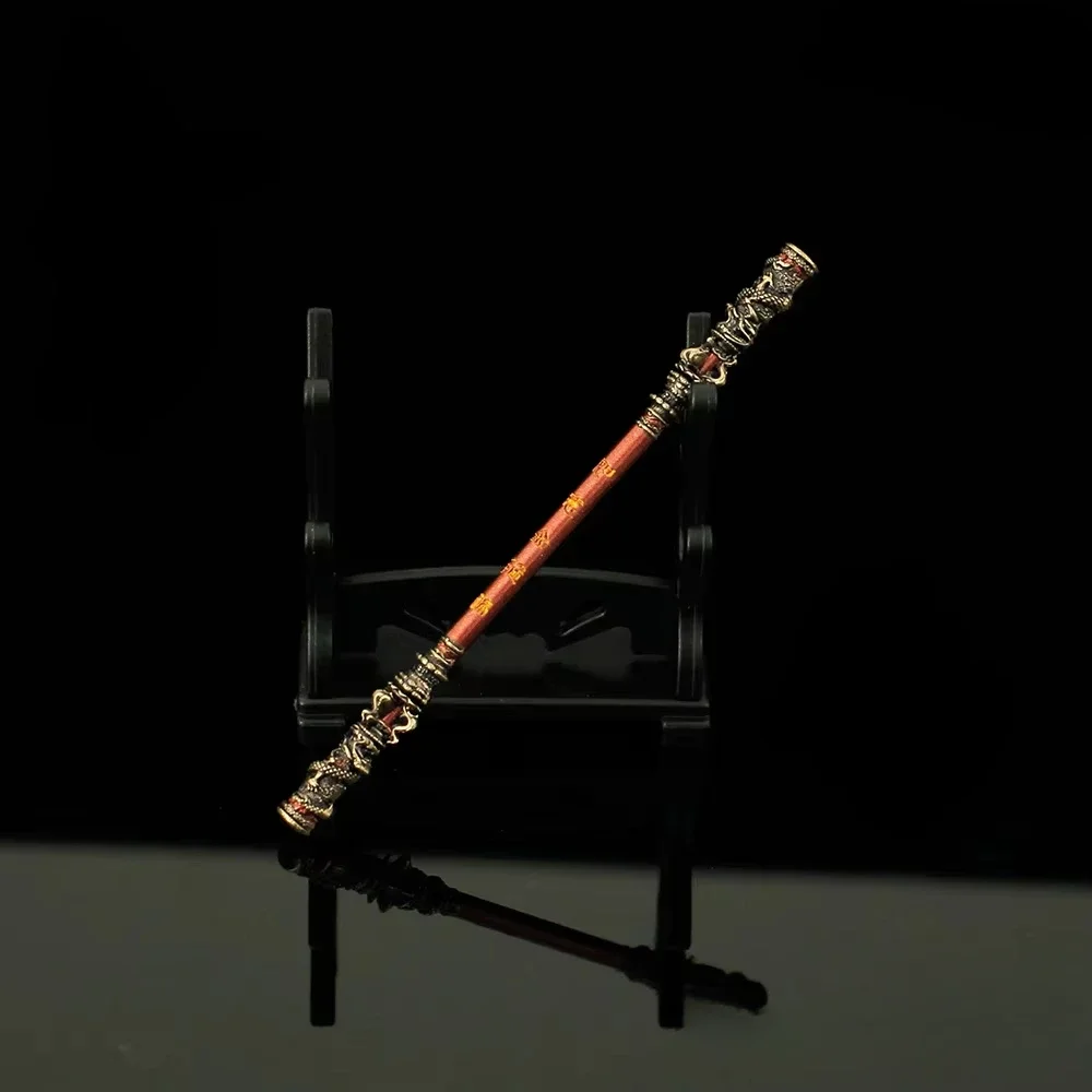 9cm/3.54in hitam mitos: Wukong Mini At-Will Gold-banded staf monyet pedang Model senjata semua logam kerajinan koleksi mainan hadiah