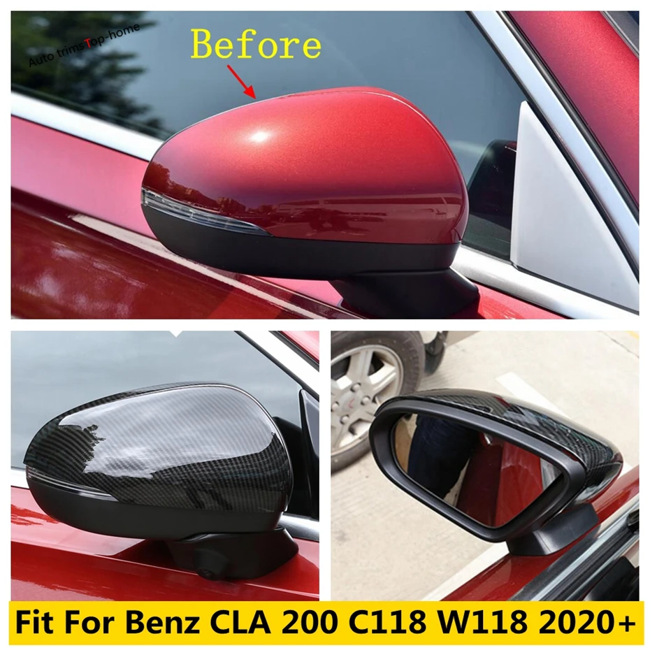 

ABS Rearview Mirror Decoration Caps Protector Kit Cover Trim Fit For Mercedes-Benz CLA 200 C118 W118 2020 - 2022 Car Accessories