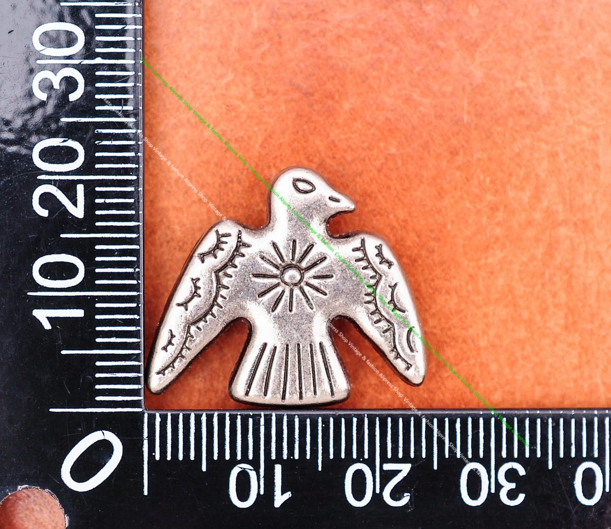 20 Stück 24*21mm Vintage Silber Original Ethno Südost Indische Kunst Sonne Donner Vögel Lederhandwerk Gürtel Schmuck Concho Screwback – Detail 8