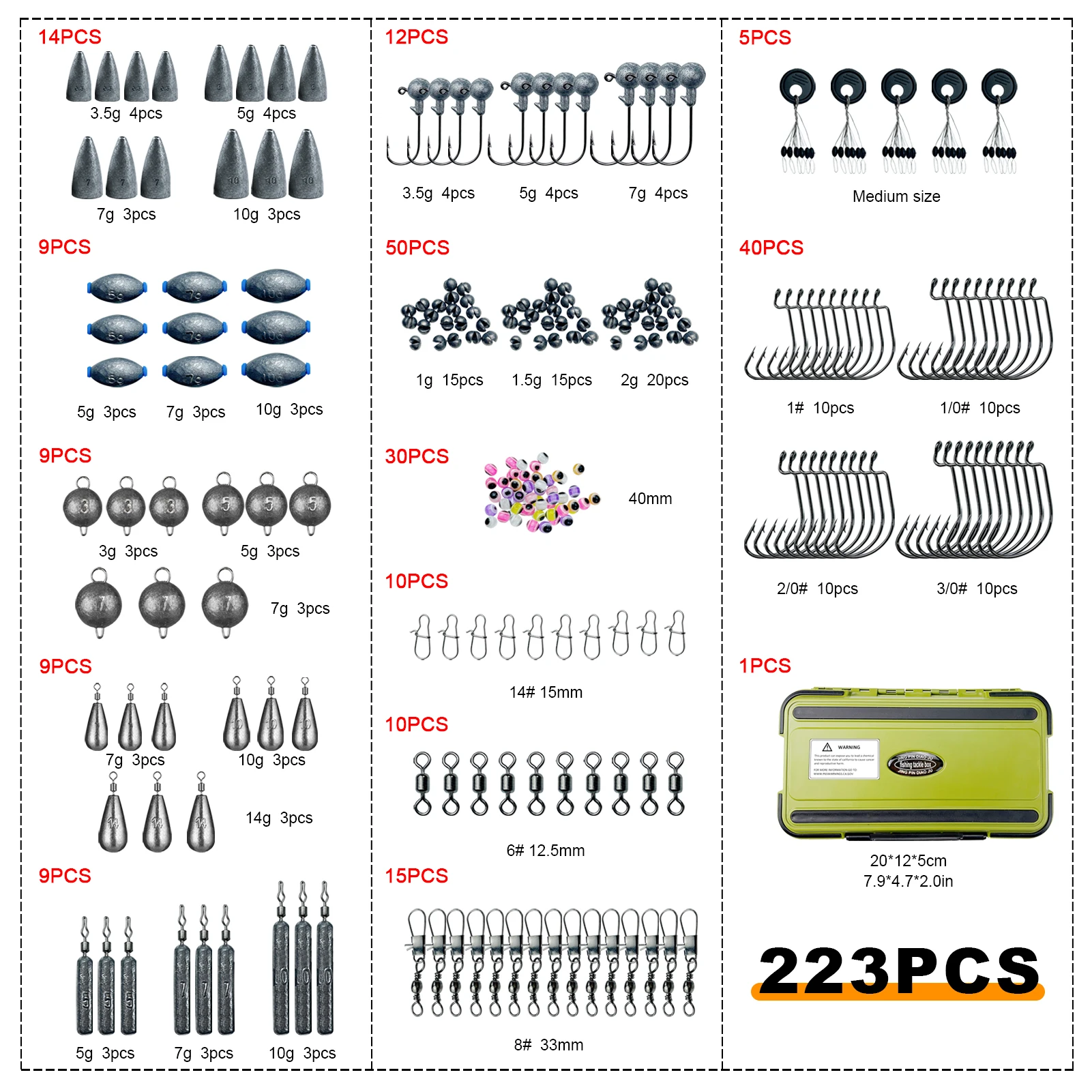 540pcs Fishing Gear Equipment Set Fish Hook Remover Tools Kit Fishing Backpack Accessories Fishing Lures Baits Kit for Saltwater