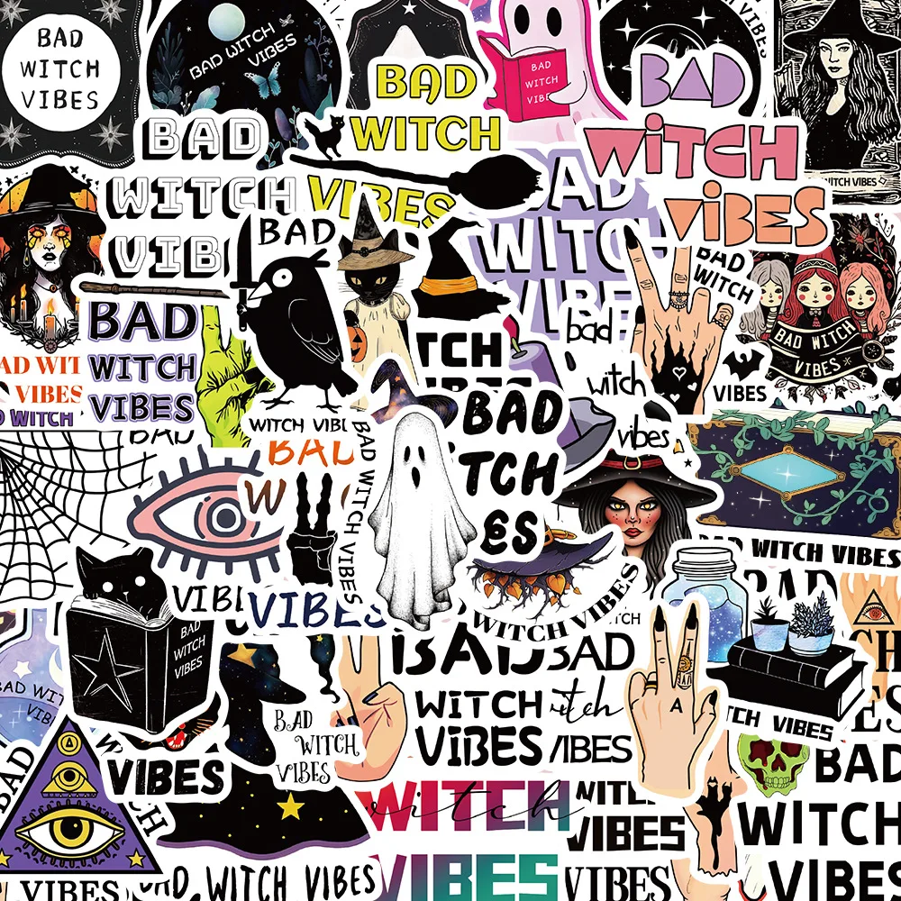 10/30/50Pcs Bad Witch Vibes stickers For Suitcase Skateboard Laptop Luggage Phone Styling DIY Decal Pegatina