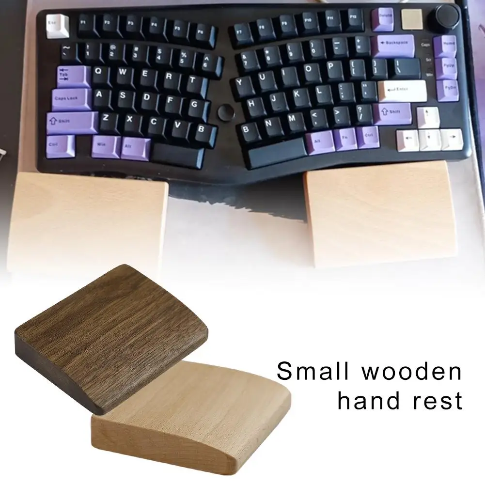 Non-Slip Keyboard Hand Wrist Rest Pad Walnut/Beech Wooden Keyboard Tray for Mechanical Gaming Keyboard Mouse O2X9