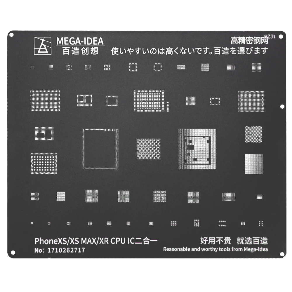 Imagem -06 - Bga Reballing Estêncil Kit Conjunto para Iphone 14 13 12 11 Pro Max xs xr x 8p 6s Aço Preto Cpu ic Chip Estanho Rede de Solda