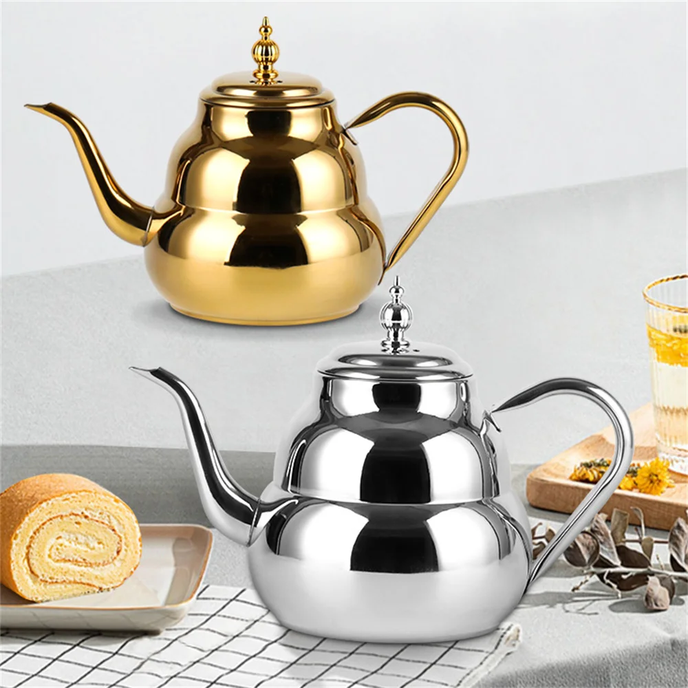 

1pc Thickened stainless steel multi-purpose kettle, hotel restaurant with filter screen teapot, home use long spout pot, suitabl