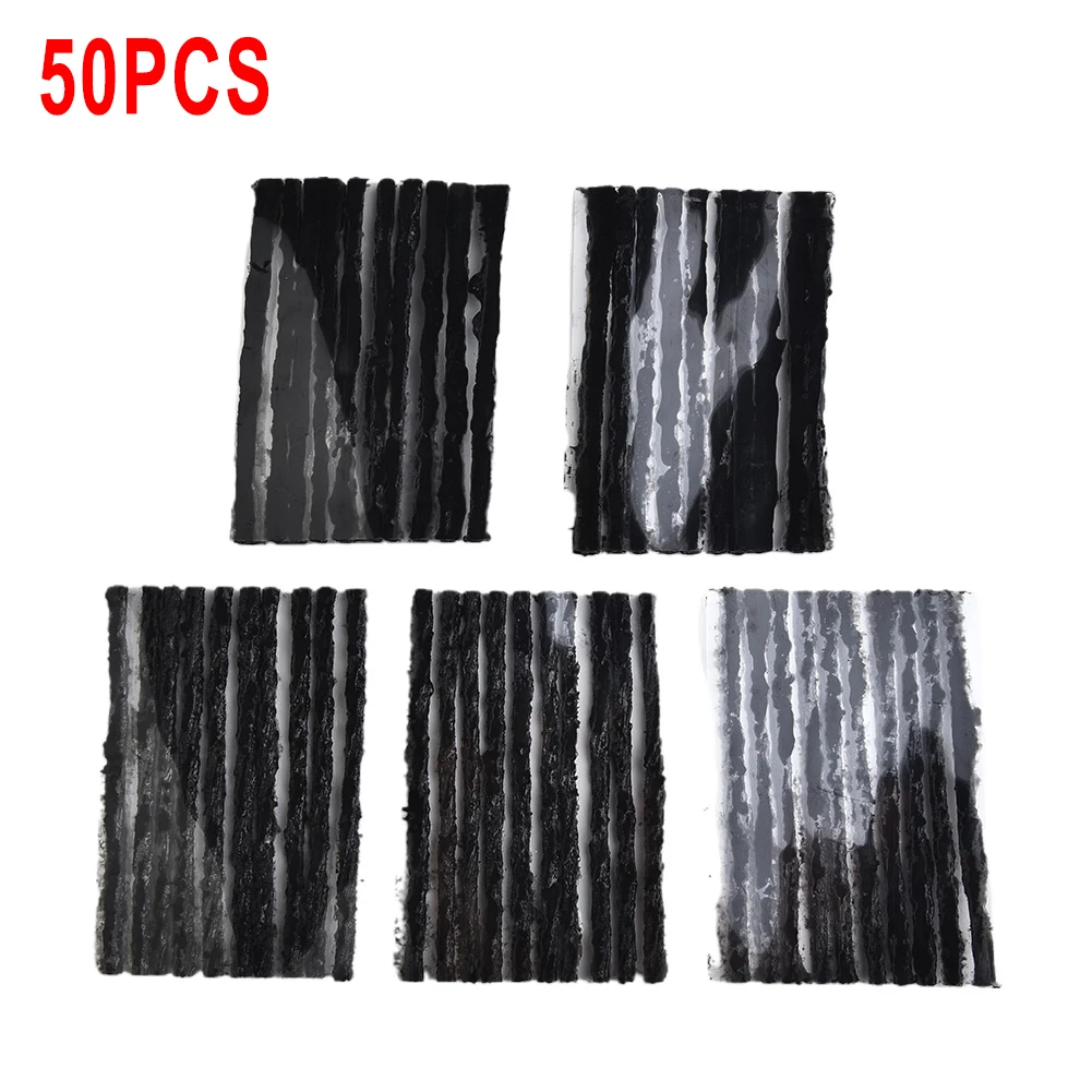 Tire Car Tyre Seal Strip Tubeless 0.1inch 3.5mm 50Pcs Black Puncture Recovery Rubber For Bike Motorcycle Practical