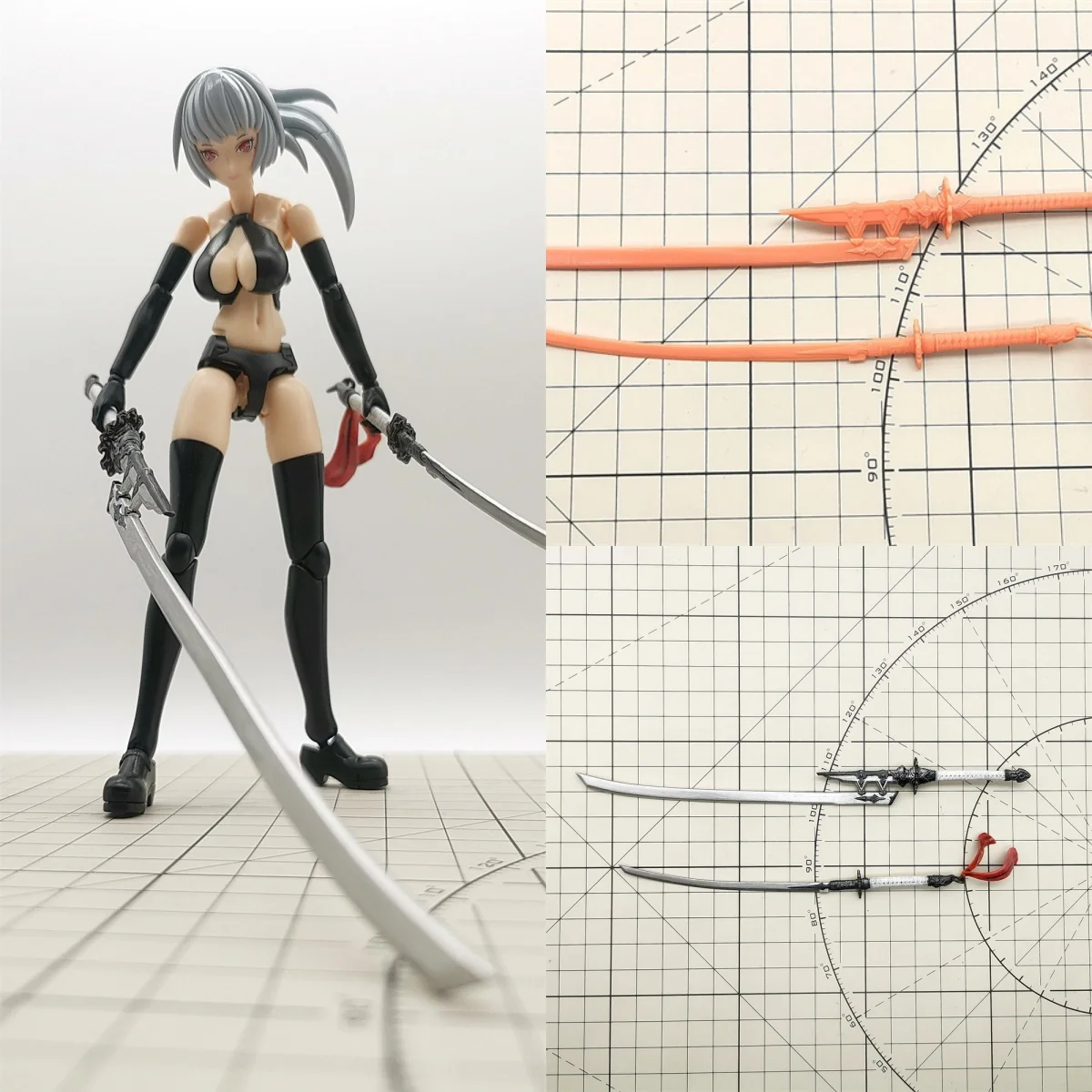 

【Неокрашенные детали для преобразования из женской смолы в масштабе 1/12, японский стиль, меч, подходит для модели Kotobukiya для коллекции