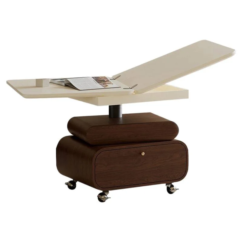 

Medieval style movable folding coffee table living room household small apartment coffee table dining table two-in-one lift