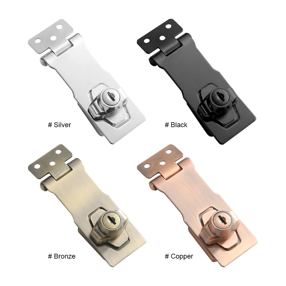 4 Inch Letter Box Locker 90 Degree Rotation with Lock Hasp Key Lock with Screw Double Door Cabinet Lock for Door Cabinet Drawer